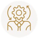 Icono de engranaje y directivo representando Responsabilidad Civil para Directivos y Administradores D&O
